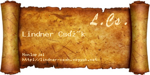 Lindner Csák névjegykártya